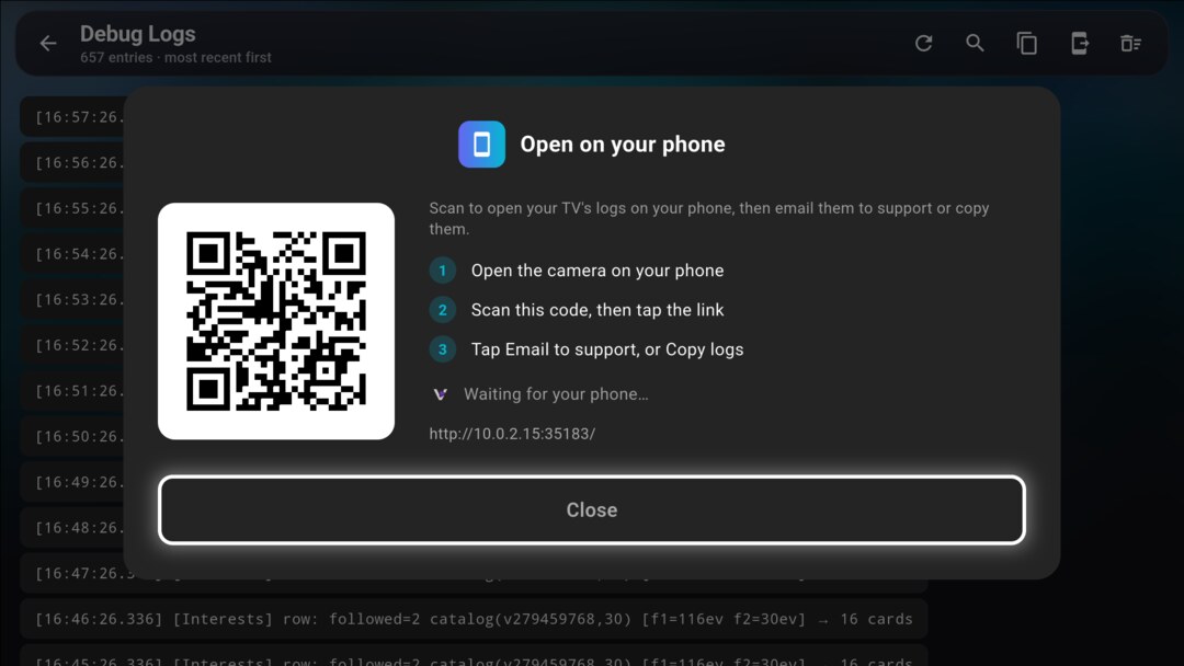 Scanning QR code